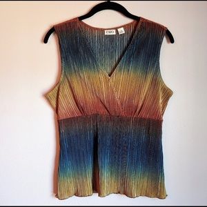 Cato Plisse Sleeveless Tank Top Short Size Medium